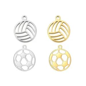 Pendentifs de sport en acier inoxydable pour bijoux DIY football et volleyball