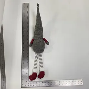 Detailed measurement view showing the height of grey forest man Christmas gnome doll
