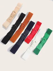 Set of wide women's elastic waist belts in multiple colors for stylish coats and dresses