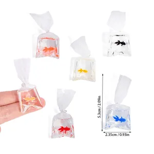 Simulation resin goldfish water bag pendants in various colors for DIY jewelry