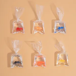 Simulation goldfish in water bag resin charms in six colors for DIY jewelry making
