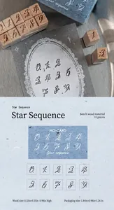 Sternensequenz Buchenholz Zahlenstempel-Set für DIY Journaling und Scrapbooking-Deko