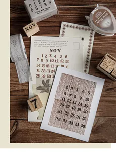 Vintage-Zahlenstempelset aus Buchenholz für DIY-Scrapbooking und Tagebuchdekoration