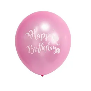 12-inch pink mermaid latex balloon for happy birthday party decoration setup