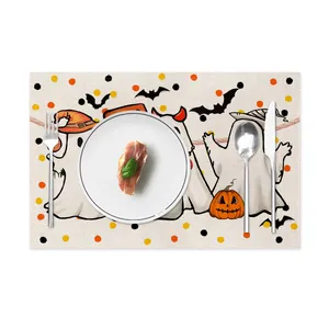 Σουπλά Halloween από πολυεστέρα με σχέδια φαντάσματα και κολοκύθες για το τραπέζι
