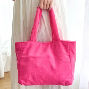 Grande borsa tote rosa in spugna ideale per i viaggi e lo stoccaggio quotidiano