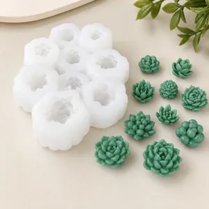 Succulent Silicone Mold Various Plant Shapes For Candle Making DIY Soap Resin Crafts Flexible Durable