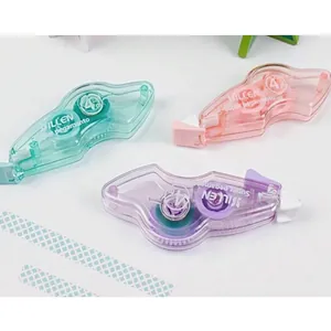 Set van drie transparante pastelkleurige lijmrollers 4m voor schoolbenodigdheden