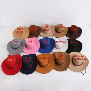 Vista dettagliata di cappelli da cowboy western disponibili in quindici colori diversi