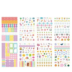 Lot de 530 autocollants de planificateur quotidien pour scrapbooking et décoration sur fond blanc