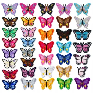 Écussons Brodés Papillon Multicolore Dégradé DIY Thermocollants ou à Coudre en Tissu pour Vêtements Chapeaux Sacs Décoration Assortis