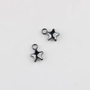 Detailed view of dark metallic solid alloy star pendants for DIY jewelry making accessories