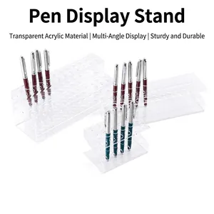 Acrylic Pen Display Rack Multi-hole Desktop Makeup Brush Holder Organizer Stand Transparent Lipstick Storage
