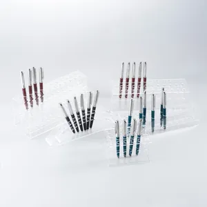 Clear acrylic display rack for pens and eyebrow pencils with multi-tier design