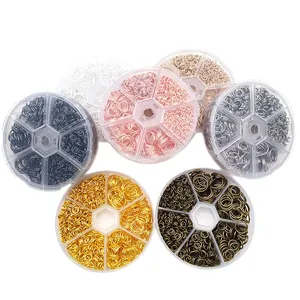 1010pcs multi-color metal open jump rings set in organizer boxes for DIY jewelry making crafts