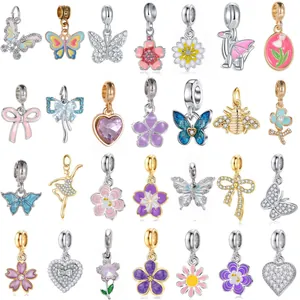 Legierung Emaille Schmetterling Blume Herz Charms Strass Künstliche Perle Anhänger Für DIY Schmuckherstellung Armband Halskette Zubehör