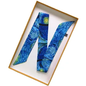 Μεταξωτό μαντήλι Van Gogh Starry Night για διακόσμηση χερουλιού τσάντας