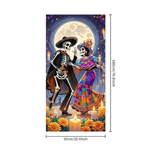 Banner scheletro Giorno dei Morti 180x90cm sfondo festivo messicano decorativo