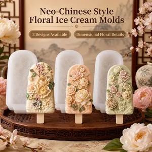 Molde De Silicona Para Helado Con Relieve Molde Para Polos Hecho A Mano Grado Alimenticio Reutilizable Bandeja Mousse