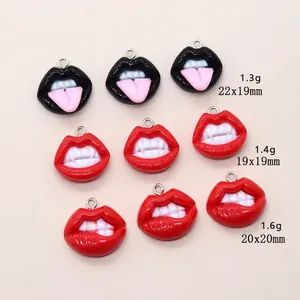 Grappige hars lippenhangers voor DIY-sieraden met maat- en gewichtsspecificaties