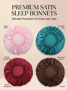 Cuffie da notte in raso premium in rosa, ottanio, bordeaux e marrone per capelli