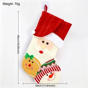 Detailweergave van de 49 cm hoogte en 30 cm breedte van de grote kerstkous cadeau