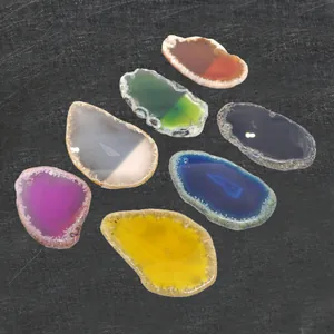 Natuurlijke Onregelmatige Agaat Schijf Hanger Gepolijste Geode Steen Charm Met Gat Voor DIY Ketting Sieraden Maken Accessoire