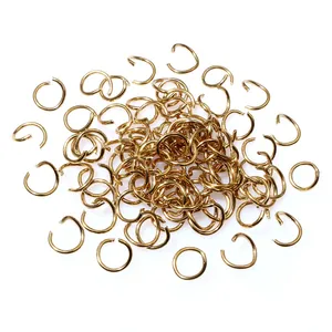 Anneaux ouverts en acier inoxydable plaqué or sous vide pour la création de bijoux