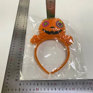 Detailed size measurement of Halloween plush pumpkin character headband for kids