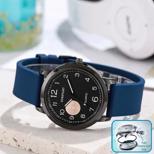 Simple Fashion Quartz Watch Round Dial Arabic Numerals Silicone Strap Casual Sporty Wristwatch For Unisex Daily School