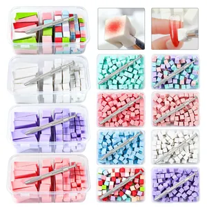 Nail Art Gradient Sponge Mini Square Cubes With Metal Grabber Pen For Smudge Ombre Manicure Beauty Tool