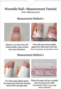 Step-by-step tutorial on how to measure your nail width for press-on nails in millimeters.