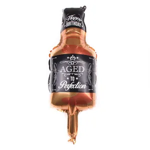 Mini whiskey bottle shaped aluminum foil balloon for birthday party and aged to perfection decor