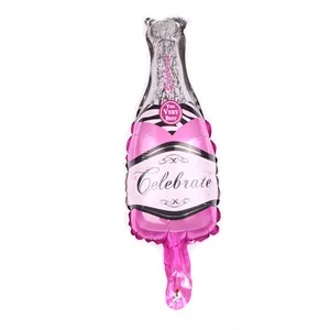 Mini ballon en aluminium en forme de bouteille de champagne rose pour décoration de fête