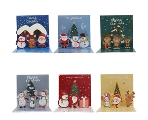 Set of six creative 3D pop-up Christmas cards with Santa, reindeer, and festive motifs.
