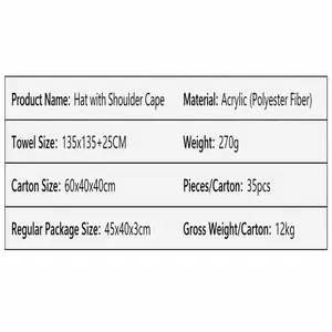 Product specifications for hooded poncho showing size and polyester fabric details