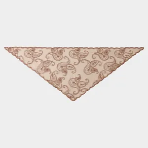 Elegantes Vintage Spitzen-Dreieckstuch mit feiner Stickerei in edlem Altrosa-Finish.