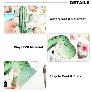 Detail view of waterproof PVC dinosaur wall stickers showing easy peel and stick feature.