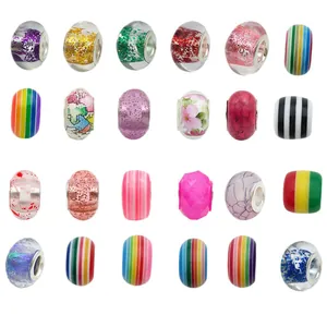 Assorted colorful resin large hole beads set for DIY bracelet and jewelry making crafts