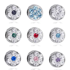 Legierung Doppelseitig Besetzte Strasssteine Blumenmuster Runde Perlen DIY Armband Halskette Ethno-Stil Schmuck Charms