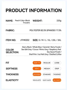 Especificaciones completas y atributos del producto para pantalones de yoga elásticos