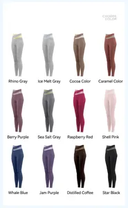 Leggings de yoga de talle alto con diseño de patchwork en doce colores de tendencia