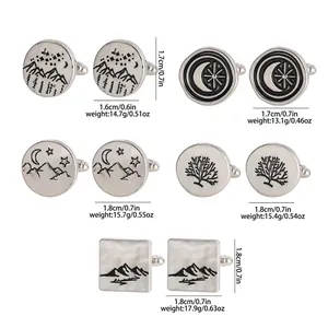 Detailed size and weight information for a collection of men's silver shirt cufflinks