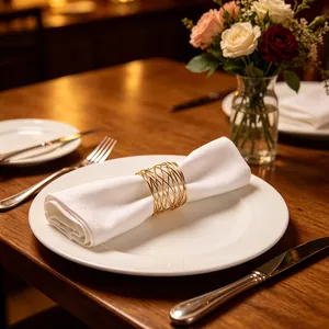 Portatovaglioli Minimalista in Filo di Ferro Metallico Oro Argento Nero per Matrimonio Banchetto Festa Tavola da Pranzo