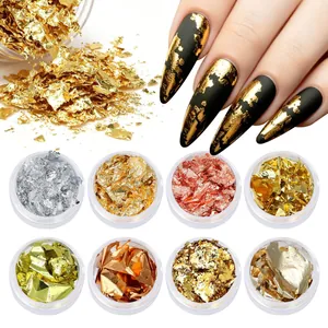Lot de 8 couleurs de paillettes de papier d'aluminium pour décoration de manucure DIY
