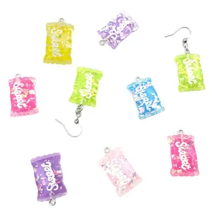 Assorted colorful resin candy charms and earrings for DIY jewelry making projects