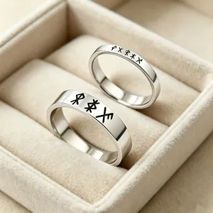 Minimalist 316 Stainless Steel Band Ring For Men Women Inlaid Rectangular Zirconia Polished Finish Fashion Finger Ring Jewelry