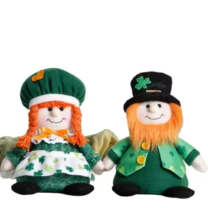 Handmade St. Patrick's Day leprechaun plush dolls set for festive party decoration