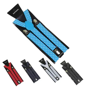 Classic Polka Dot Y-Back Suspenders Adjustable Elastic Braces With Metal Clips For Kids Adults Casual Accessories