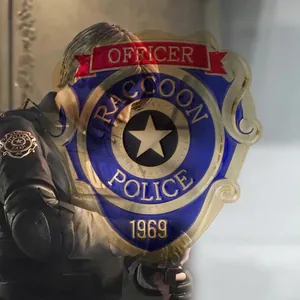 Resident Evil Raccoon City Police metal badge detail for game cosplay costume